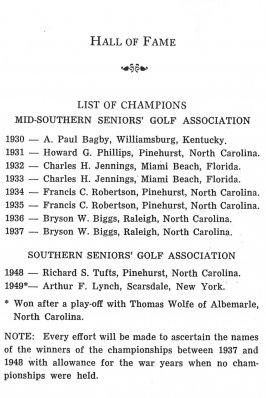 Championship Trophy Case - Southern Seniors Golf Association